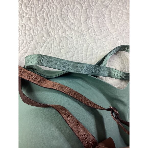 Lot of 2 Victorias Secret Lightly Lined Wireless Bras In Green & Brown*38B*NWOT - Picture 3 of 8